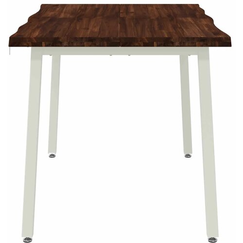  110 x 55 x 75 cm Čvrsto drvo akacije Tamno smeđa i bijela - tamno smeđe i bijele boje 110 x 55 x 75 cm Živi rub Slike