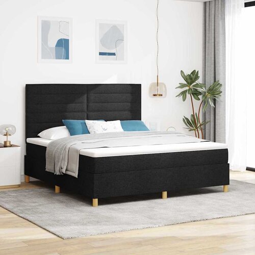  LED Box Spring Krevet s madracem Crna 180 x 200 cm tkanina Cene