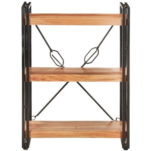 Maison Chic Knjižna omara - Knjižni regal 3-nadstropna 60x30x80 cm trden akacijev les, (21725280) Slike