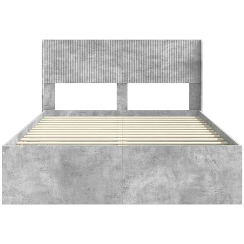  Okvir za krevet s pohranom i uzglavljem Betonska siva - Betonska siva 135 x 190 cm Slike