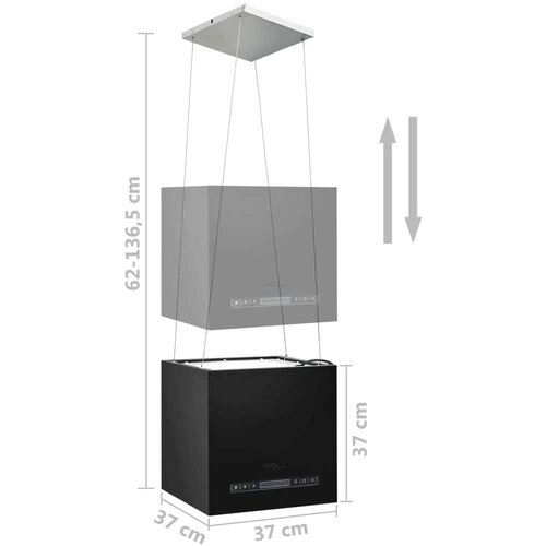  Viseća otočna napa sa senzorom na dodir LCD 37 cm čelična Cene