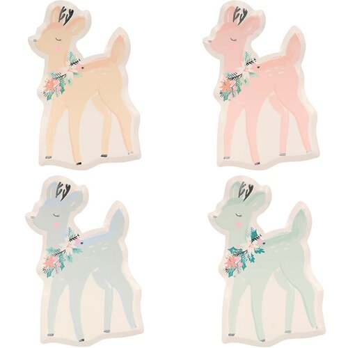 Meri Meri papirnati krožniki die cut pastel deer (8 kosov) Cene