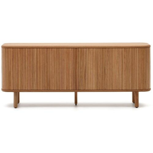 Kave Home Komoda v jesenovem dekorju z drsnimi vrati v naravni barvi 180x75,5x40 cm Mailen &amp;ndash; Slike