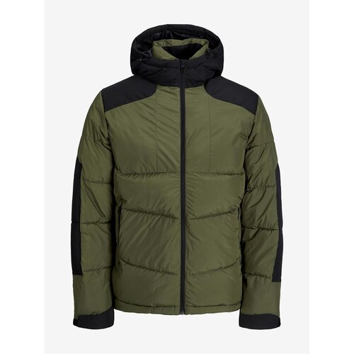 Jack &amp;amp; Jones Khaki Mens Quilted Winter Jacket Otis - Men Slike
