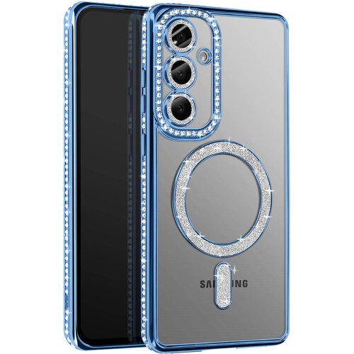AVIZAR Diamantno ohišje za Samsung Galaxy S25 Plus MagSafe Obris Strass, Modra, (5000013708) Cene
