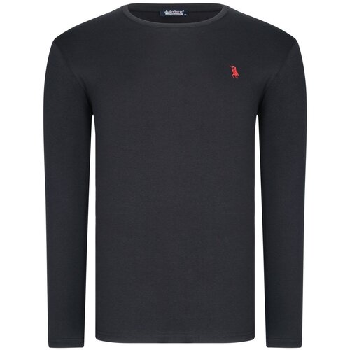 Dewberry TRIPLE SET T8588 ROUND COLLAR MEN'S SWEATSHIRT-BLACK-BLACK-BLACK Cene