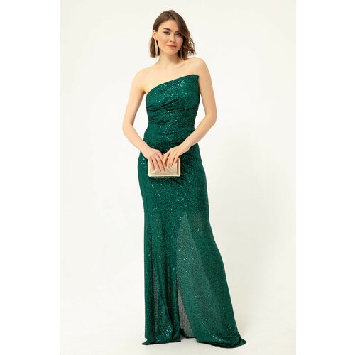 Lafaba Evening & Prom Dress - Green - Asymmetric Cene