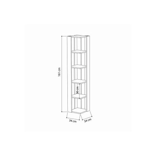 Hanah home polica za knjige, 31,8x160,8x31,8 cm, crna Slike