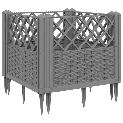 Maison Chic Cvetlično korito - Cvetlični Lonec z zatiči svetlo sivo 43,5x43,5x43,5 cm PP, (21789900) Slike