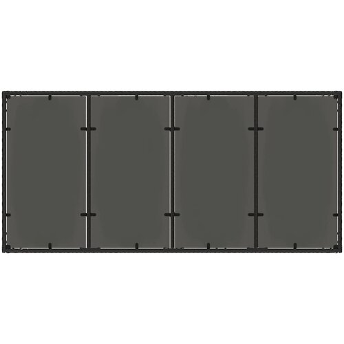 Vrtni stol sa staklenom pločom crni 190x90x75 cm od poliratana Slike