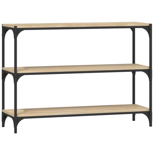 Maison Chic Knjižna omara - Knjižni regal sonoma hrast 100x33x70,5 cm inž. les in jeklo, (21724612) Slike