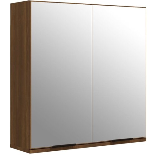 Maison Chic Kopalniška omarica - Kopalniški kabinet z ogledalom rjavi hrast 64x20x67 cm, (21795058) Cene