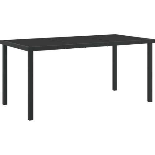vidaXL set od 5 dijelova za objedovanje u vrtu s jastučićima crni poli ratan, vrtni stol crni 160x80x73 cm kaljeno staklo Cijene