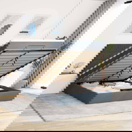  Otomanski krevet s madracima tamnosivi 140x200 cm baršunasti Cijene