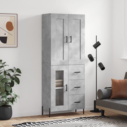 vidaXL Visoka komoda betonsko siva 69,5x34x180 cm inženirski les Cene