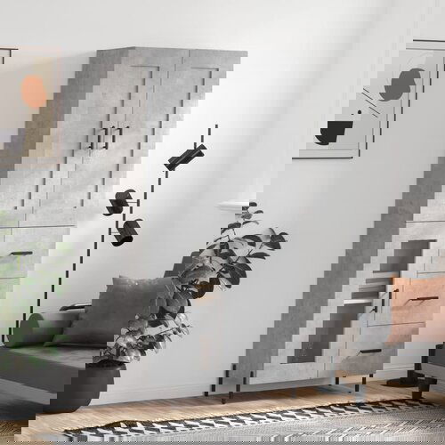 VidaXL Visoka komoda siva betona 69 5x34x180 cm od konstruiranog drva Slike