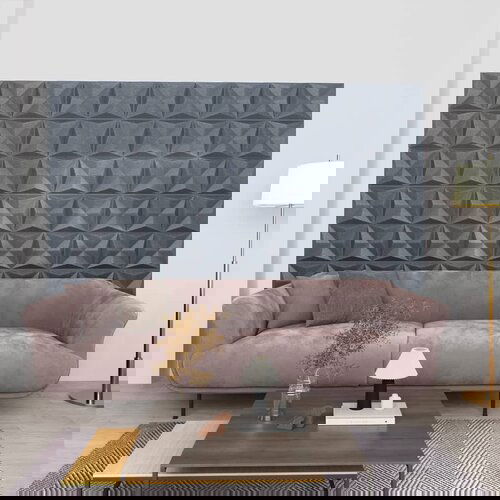 VidaXL 3D zidni paneli 24 kom 50 x 50 cm origami sivi 6 m&amp;sup2; Slike