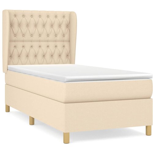 Maison Chic Box spring postelja - Vzmetna postelja z vzmetnico krem 100x200 cm blago SL20193, (21881326) Cene