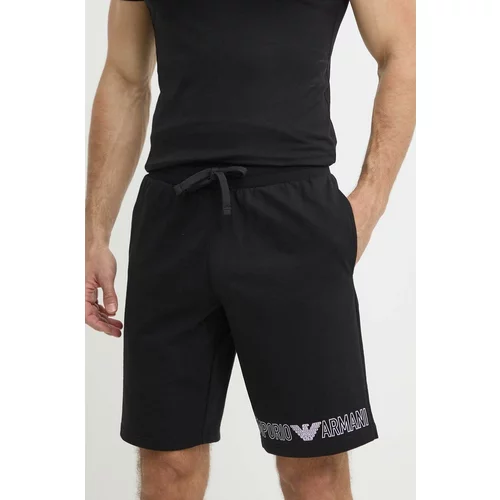 Emporio Armani Underwear Homewear pamučne kratke hlače boja: crna, 111004 4R566