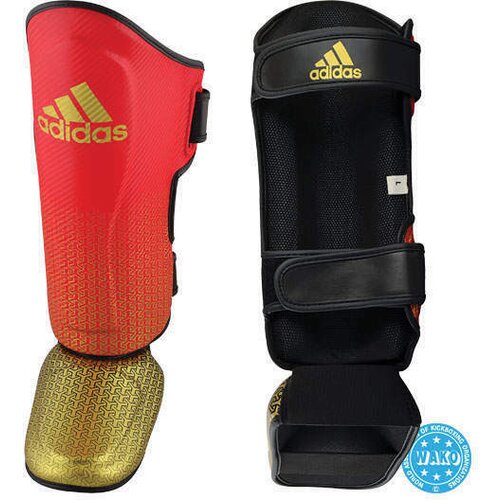 PrideShop Kickboks ščitniki za golen in nart Adidas - WAKO 300 - Rdeča/zlata , Medium Cene
