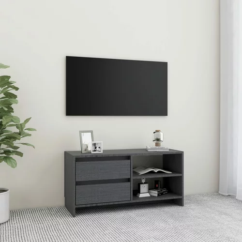 TV ormarić sivi 80 x 31 x 39 cm od masivne borovine