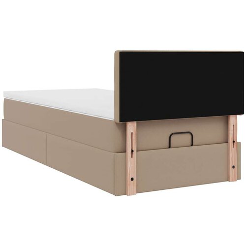 VidaXL okvir kreveta s madracem cappuccina 90x200cm umjetna koža Slike