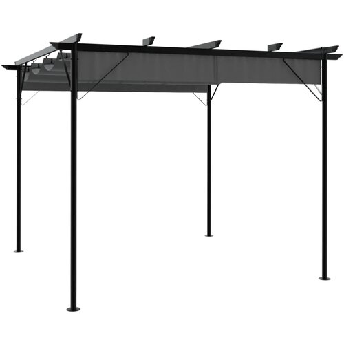 Furnova Pergola z zložljivo streho antracitna 3x3 m jeklo 180 g/m², (21918873) Cene