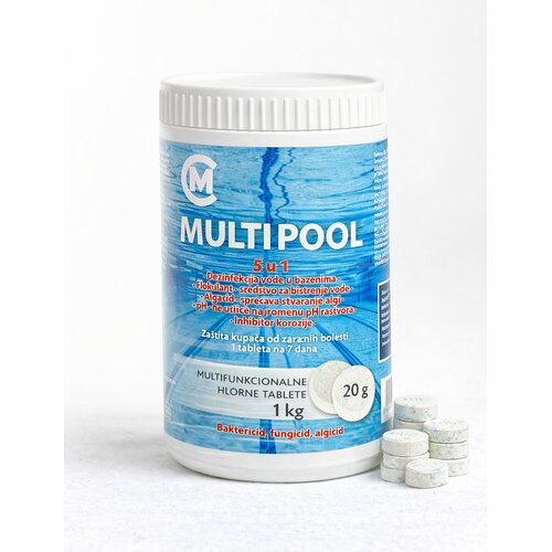 Multi Pool Tablete za bazene 5u1, 50 tableta po 20g, 1kg Cene