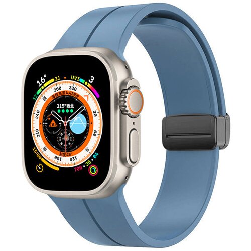 INF Magnetni silikonski pa&scaron;ček za Apple Watch Blue Apple Watch 42 mm/44 mm/45 mm/49 mm, (21264836) Cene