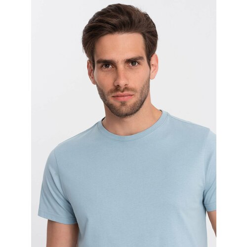 Ombre BASIC men's classic cotton T-shirt - blue Slike
