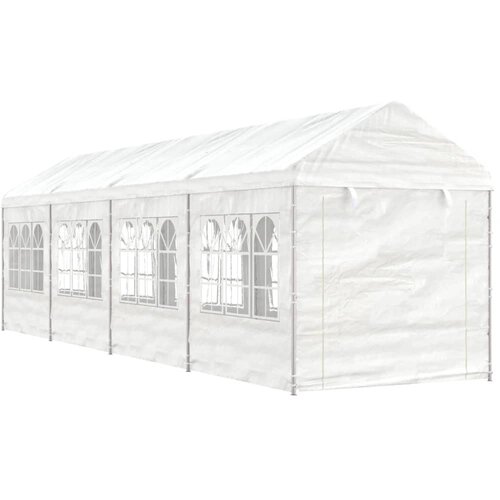 vidaXL Paviljon s streho bel 8,92x2,28x2,69 m polietilen Cene