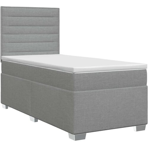  Boxspring krevet s madracem Svjetlosiva 90 x 200 cm Tkanina - Svjetlosiva 90 x 200 cm Dizajn linija Slike