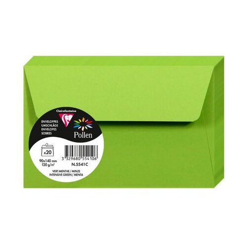 Clairefontaine kuverte Pollen 90x140mm 120gr intensive green 1/20 Slike