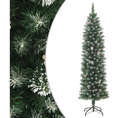  Ozka umetna novoletna jelka s stojalom 150 cm PVC Slike