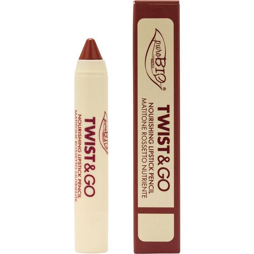 PuroBIO cosmetics Twist &amp;amp; Go Nourishing Lipstick Pencil - 506 dark mauve Slike