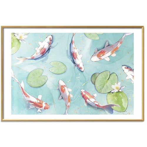  Plakat - Pond in Japan 90x60 Zlatni okvir s margom Cene