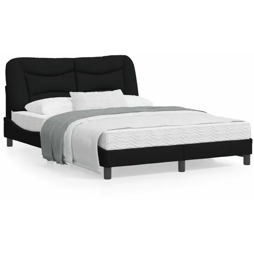 vidaXL Okvir za krevet s uzglavljem crni 140 x 200 cm od tkanine