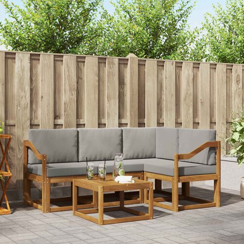  Set vanjskih sofa 5 kom. Prirodna i svjetlosiva Cene