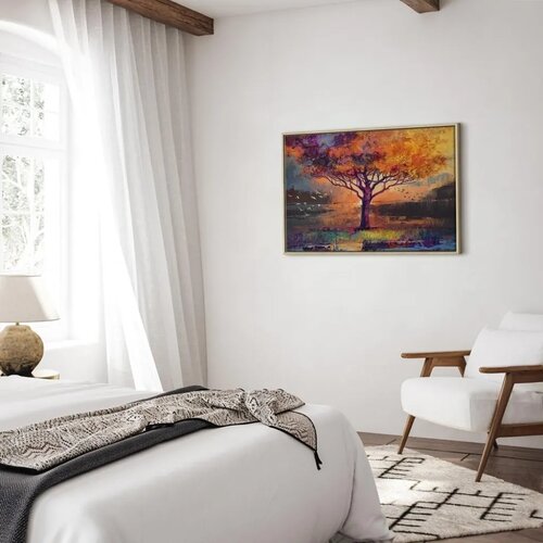  Slika - Autumn Sketches (1 Part) Wide 120x80 U prirodnom drvenom okviru Slike