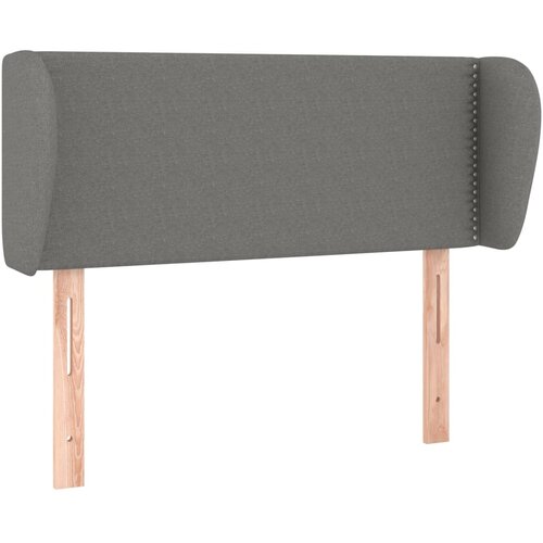 VidaXL Vzglavje z u&amp;scaron;esi temno sivo 103x23x78/88 cm blago, (20738380) Slike