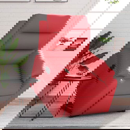 VidaXL Naslonjač na podizanje od umjetne kože crveni Slike