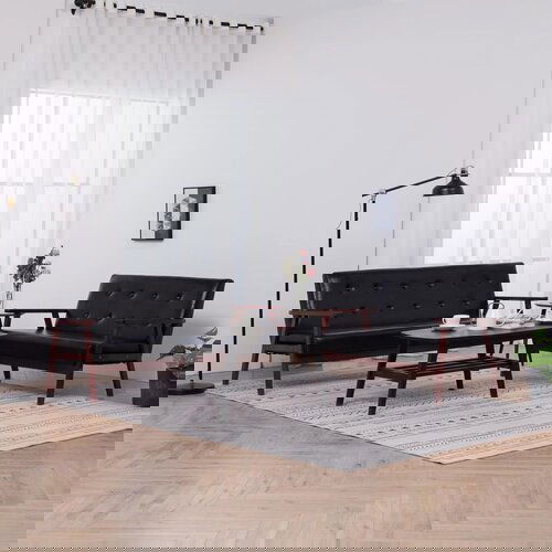 vidaXL 2-dijelni set sofa od umjetne kože crni Cijene