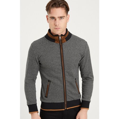 Dewberry 1021 MEN&amp;#039;S SWEATSHIRT-DOTTED BLACK Slike