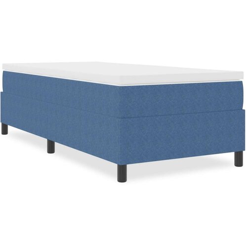 Box Spring Krevet Plava 100x200 cm Korduroj Tkanina Slike
