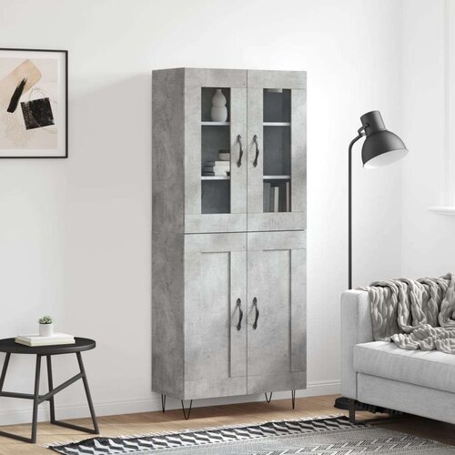  Visoka komoda siva betona 69 5x34x180 cm od konstruiranog drva Slike