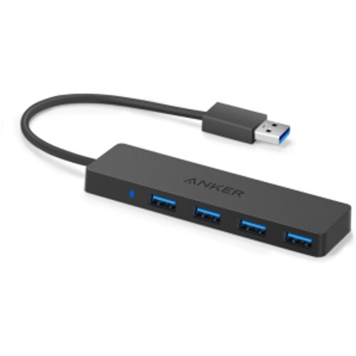 Anker 4-Port Ultra Slim USB 3.0 Data Hub B2C Black Cene