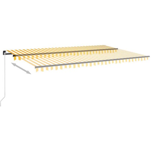 Tenda na ručno uvlačenje s LED svjetlom 500x300 cm žuto-bijela Slike