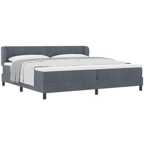 vidaXL Box Spring krevet s madracem tamno sivi 200x200 cm baršun Cene