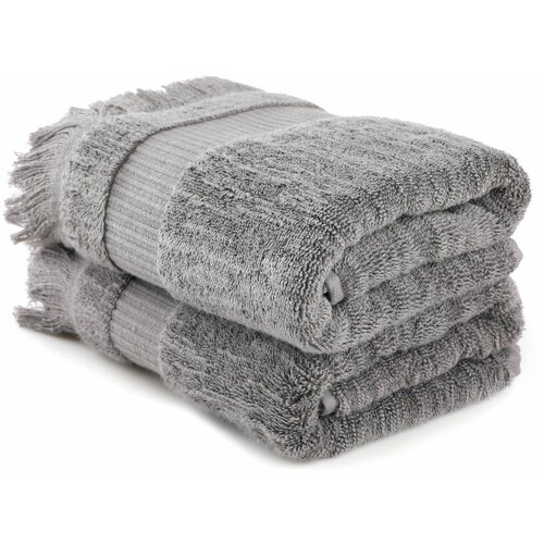  zeus - dark grey dark grey hand towel set (2 pieces) Cene