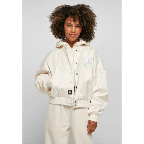 Starter Black Label Women's Beginner Satin College Jacket Light White